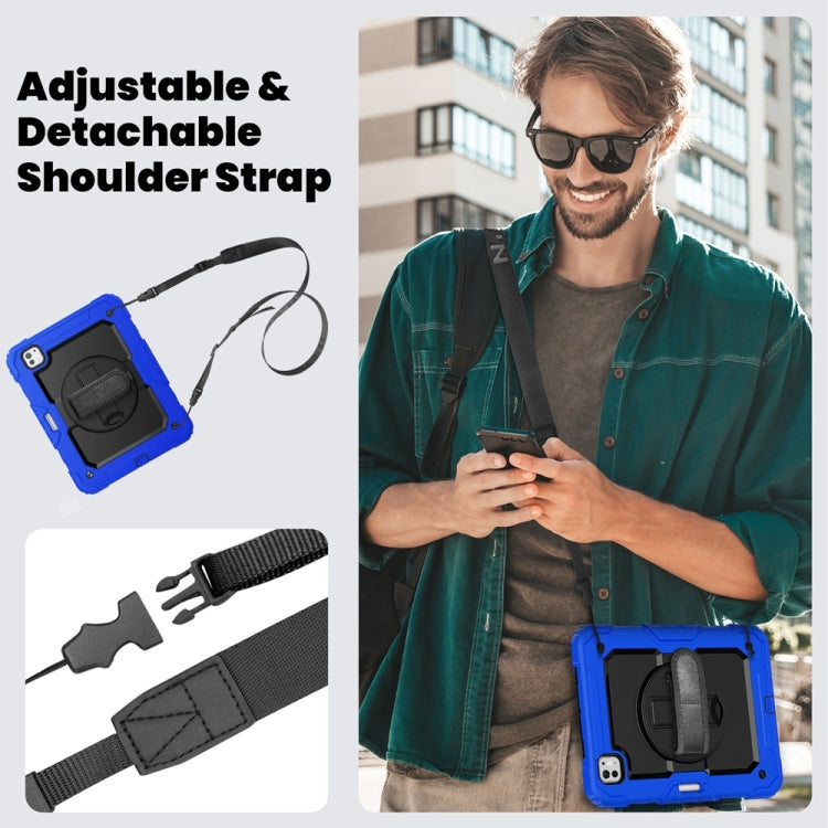 For iPad Pro 11 2024 Silicone Hybrid PC Tablet Protective Case(Black+Dark Blue) - iPad Pro 11 2024 Cases by buy2fix | Online Shopping UK | buy2fix
