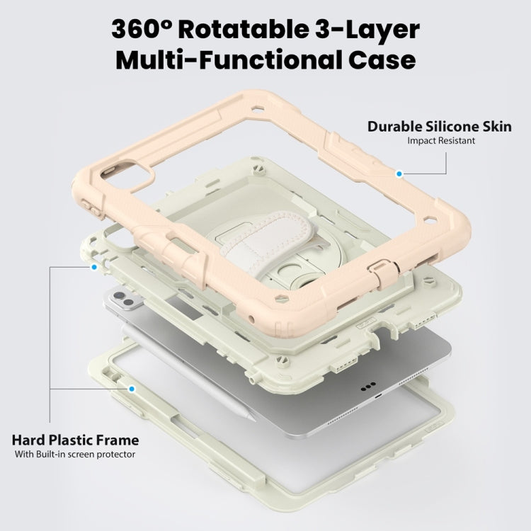 For iPad Pro 11 2024 Silicone Hybrid PC Tablet Protective Case(Cream+Rose Gold) - iPad Pro 11 2024 Cases by buy2fix | Online Shopping UK | buy2fix