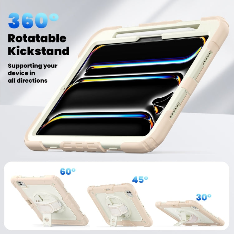 For iPad Pro 11 2024 Silicone Hybrid PC Tablet Protective Case(Cream+Rose Gold) - iPad Pro 11 2024 Cases by buy2fix | Online Shopping UK | buy2fix
