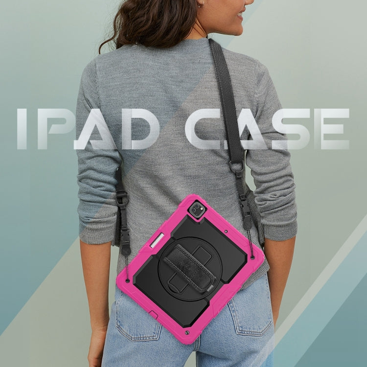 For iPad Pro 13 2024 Silicone + PC Tablet Protective Case(Black+Rose Red) - iPad Pro 13 2024 Cases by buy2fix | Online Shopping UK | buy2fix