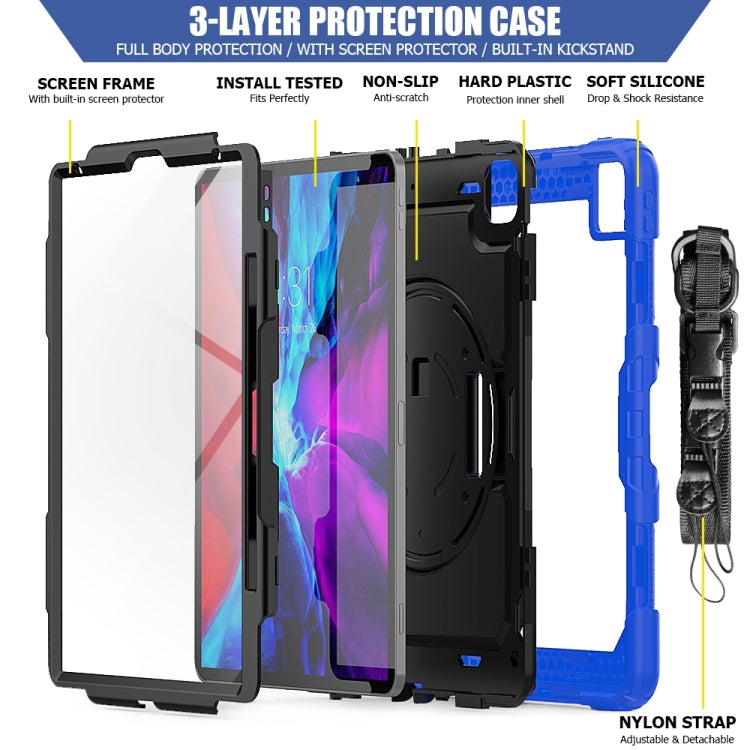 For iPad Pro 13 2024 Silicone Hybrid PC Tablet Protective Case(Black+Dark Blue) - iPad Pro 13 2024 Cases by buy2fix | Online Shopping UK | buy2fix