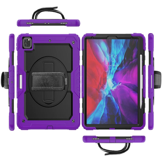 For iPad Pro 13 2025 / 2024 Lucky Wheel Grip Silicone Hybrid PC Tablet Case with Shoulder Strap(Purple+Black) by buy2fix