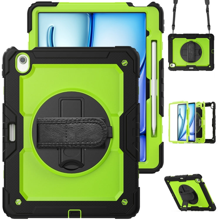 For iPad Air 13 2024 / Air 13 2025 Silicone Hybrid PC Tablet Protective Case(Yellow Green+Black) - iPad Air 13 2025 / 2024 Cases by buy2fix | Online Shopping UK | buy2fix