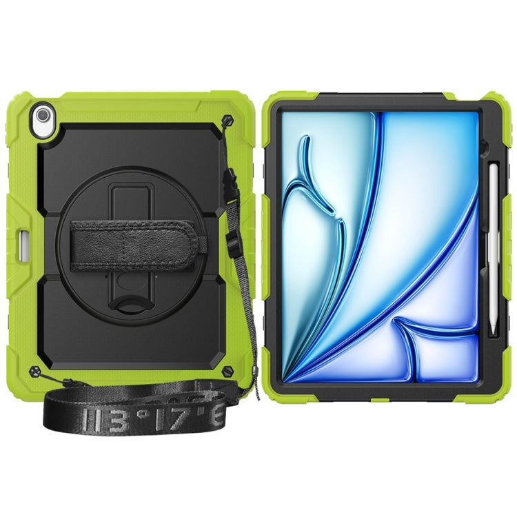 For iPad Air 13 2024 / Air 13 2025 Silicone Hybrid PC Tablet Protective Case(Black+Yellow Green) - iPad Air 13 2025 / 2024 Cases by buy2fix | Online Shopping UK | buy2fix