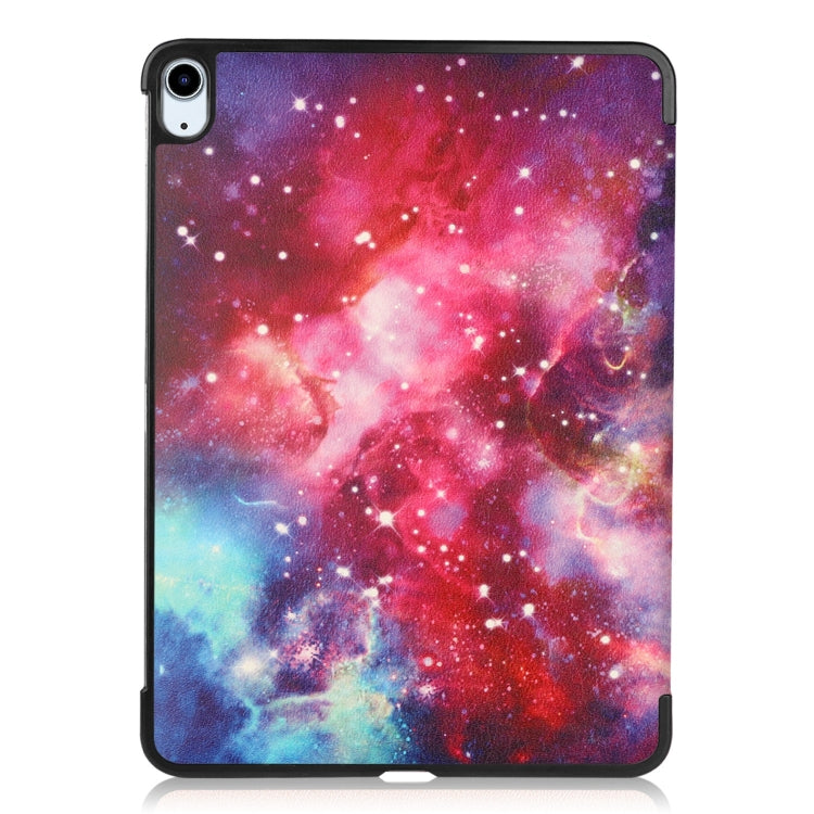 For iPad Air 11 2025 / 2024 Custer Painted 3-Fold Holder Smart Leather Tablet Case(Milky Way Nebula) - iPad Air 11 2025 / 2024 Cases by buy2fix | Online Shopping UK | buy2fix