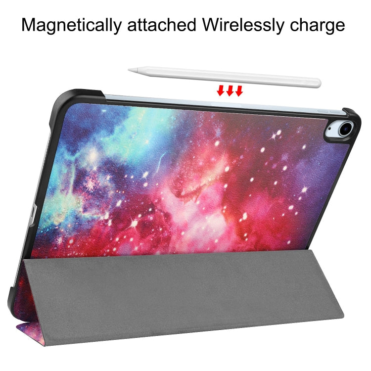 For iPad Air 11 2025 / 2024 Custer Painted 3-Fold Holder Smart Leather Tablet Case(Milky Way Nebula) - iPad Air 11 2025 / 2024 Cases by buy2fix | Online Shopping UK | buy2fix
