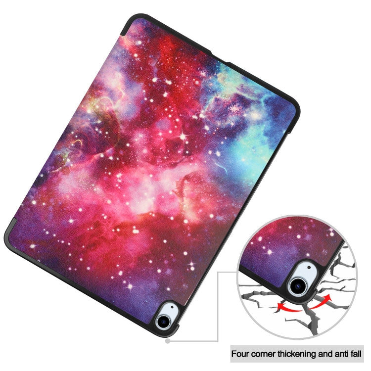 For iPad Air 11 2025 / 2024 Custer Painted 3-Fold Holder Smart Leather Tablet Case(Milky Way Nebula) - iPad Air 11 2025 / 2024 Cases by buy2fix | Online Shopping UK | buy2fix