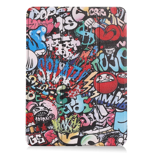 For iPad Air 11 2025 / 2024 Custer Painted 3-Fold Holder Smart Leather Tablet Case(Graffiti) by buy2fix