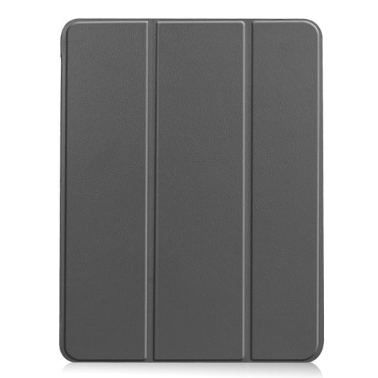 For iPad Air 11 2024 / 2025 Custer TPU Pure Color 3-Fold Holder Smart Leather Tablet Case(Grey) by buy2fix
