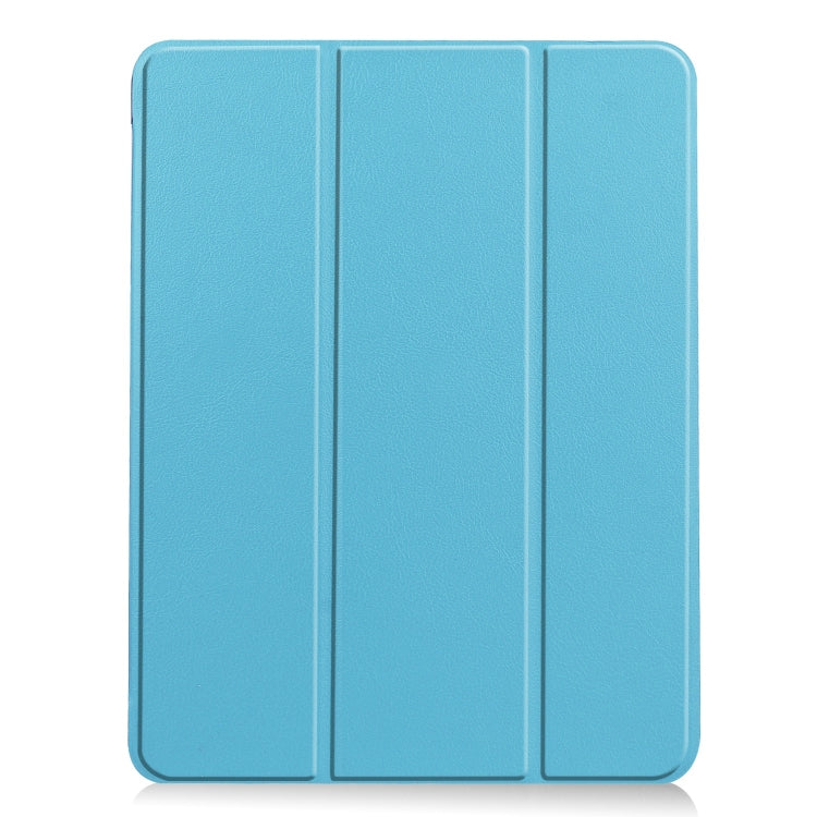For iPad Air 11 2024 / 2025 Custer TPU Pure Color 3-Fold Holder Smart Leather Tablet Case(Sky Blue) - iPad Air 11 2025 / 2024 Cases by buy2fix | Online Shopping UK | buy2fix