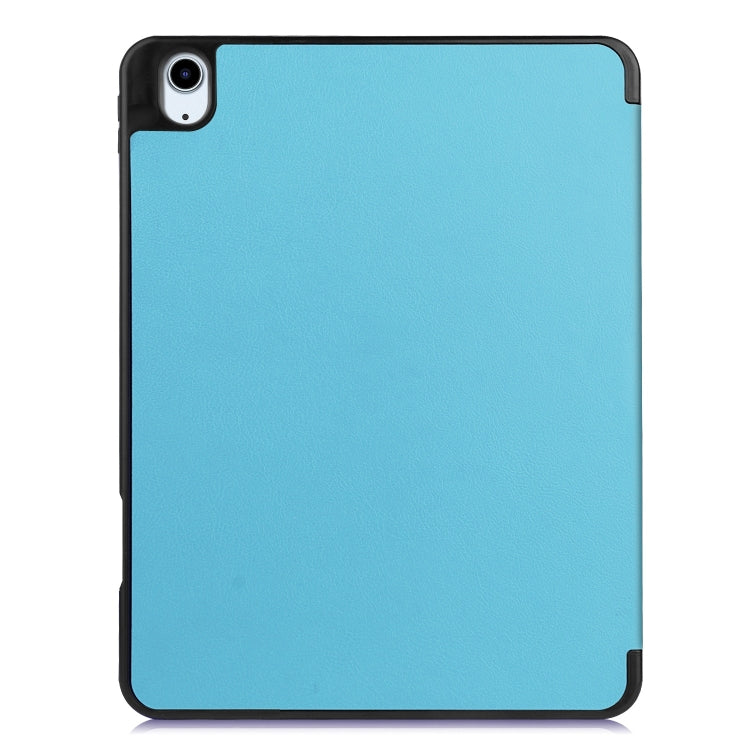 For iPad Air 11 2024 / 2025 Custer TPU Pure Color 3-Fold Holder Smart Leather Tablet Case(Sky Blue) - iPad Air 11 2025 / 2024 Cases by buy2fix | Online Shopping UK | buy2fix