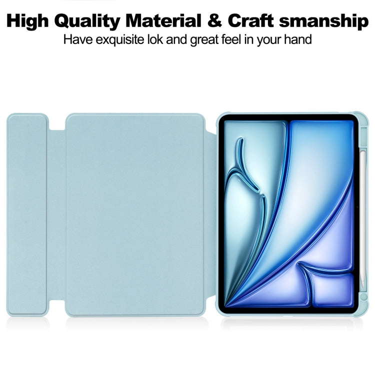 For iPad Air 11 2025 / 2024 Transparent Rotation Smart Leather Tablet Case with Keyboard(Sky Blue) - iPad Air 11 2025 / 2024 Cases by buy2fix | Online Shopping UK | buy2fix