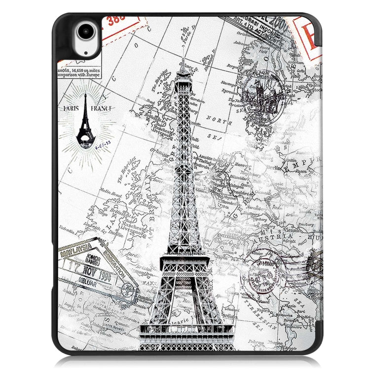 For iPad Air 13 2024 / 2025 Custer Painted 3-Fold Holder Smart Leather Tablet Case with Pen Tray(Eiffel Tower) - iPad Air 13 2025 / 2024 Cases by buy2fix | Online Shopping UK | buy2fix