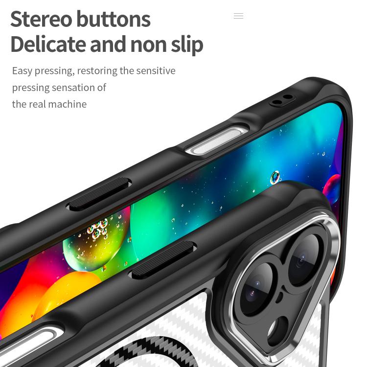 For iPhone 17 Carbon Fiber Texture MagSafe Translucent Phone Case(Black) - iPhone 17 Cases by buy2fix | Online Shopping UK | buy2fix