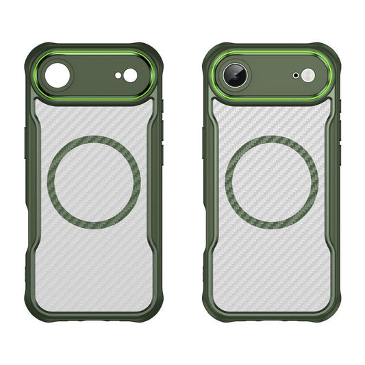 For iPhone 17 Air Carbon Fiber Texture MagSafe Translucent Phone Case(Green) - iPhone Air Cases by buy2fix | Online Shopping UK | buy2fix