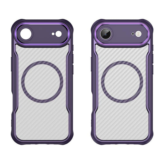 For iPhone 17 Air Carbon Fiber Texture MagSafe Translucent Phone Case(Purple) - iPhone Air Cases by buy2fix | Online Shopping UK | buy2fix