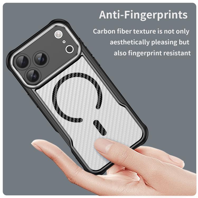 For iPhone 17 Pro Max Carbon Fiber Texture MagSafe Translucent Phone Case(Black) - iPhone 17 Pro Max Cases by buy2fix | Online Shopping UK | buy2fix