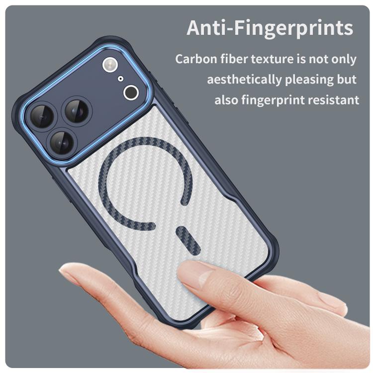 For iPhone 17 Pro Max Carbon Fiber Texture MagSafe Translucent Phone Case(Blue) - iPhone 17 Pro Max Cases by buy2fix | Online Shopping UK | buy2fix