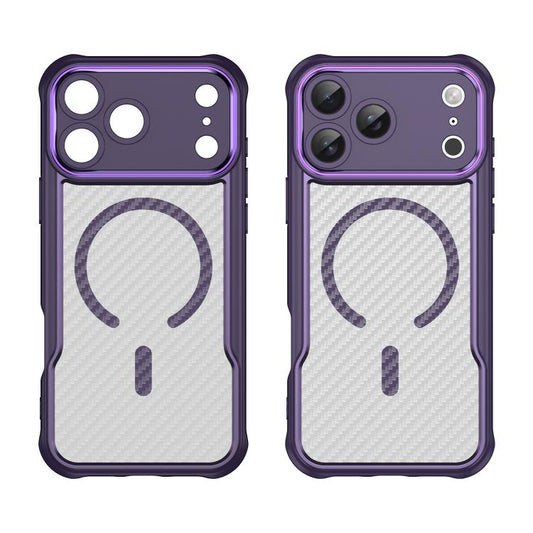 For iPhone 17 Pro Max Carbon Fiber Texture MagSafe Translucent Phone Case(Purple) - iPhone 17 Pro Max Cases by buy2fix | Online Shopping UK | buy2fix