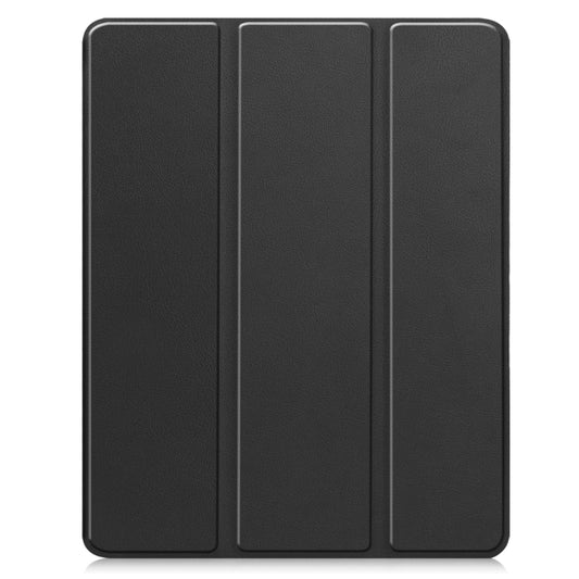 For iPad Pro 13 2025 / 2024 Custer TPU Pure Color 3-Fold Holder Smart Leather Tablet Case with Pen Tray(Black) by buy2fix