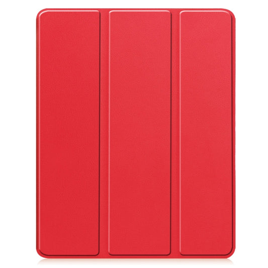 For iPad Air 13 2024 / 2025 Custer TPU Pure Color 3-Fold Holder Smart Leather Tablet Case with Pen Tray(Red) - iPad Air 13 2025 / 2024 Cases by buy2fix | Online Shopping UK | buy2fix
