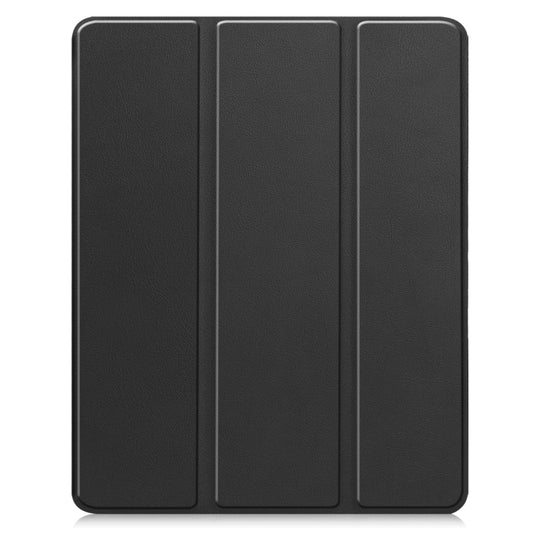 For iPad Air 13 2024 / 2025 Custer TPU Pure Color 3-Fold Holder Smart Leather Tablet Case with Pen Tray(Black) - iPad Air 13 2025 / 2024 Cases by buy2fix | Online Shopping UK | buy2fix