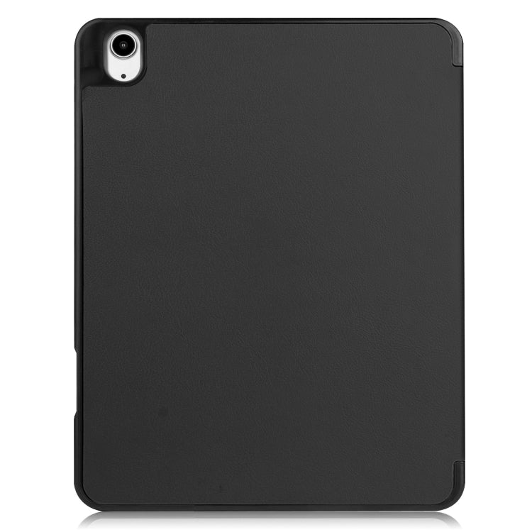 For iPad Air 13 2024 / 2025 Custer TPU Pure Color 3-Fold Holder Smart Leather Tablet Case with Pen Tray(Black) - iPad Air 13 2025 / 2024 Cases by buy2fix | Online Shopping UK | buy2fix