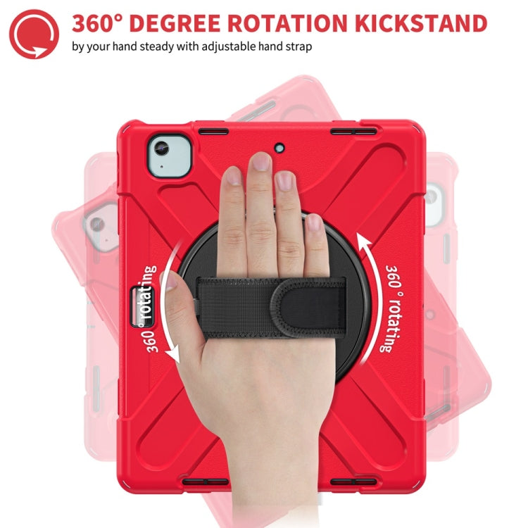 For iPad Air 13 2024 / Air 13 2025 Rotatable Holder Silicone Hybrid PC Tablet Case with Shoulder Strap(Red) - iPad Air 13 2025 / 2024 Cases by buy2fix | Online Shopping UK | buy2fix