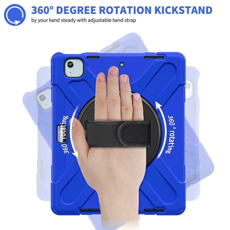 For iPad Air 13 2024 / Air 13 2025 Rotatable Holder Silicone Hybrid PC Tablet Case with Shoulder Strap(Blue) - iPad Air 13 2025 / 2024 Cases by buy2fix | Online Shopping UK | buy2fix