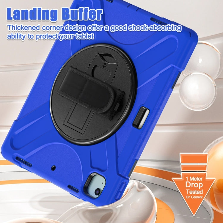 For iPad Air 13 2024 / Air 13 2025 Rotatable Holder Silicone Hybrid PC Tablet Case with Shoulder Strap(Blue) - iPad Air 13 2025 / 2024 Cases by buy2fix | Online Shopping UK | buy2fix