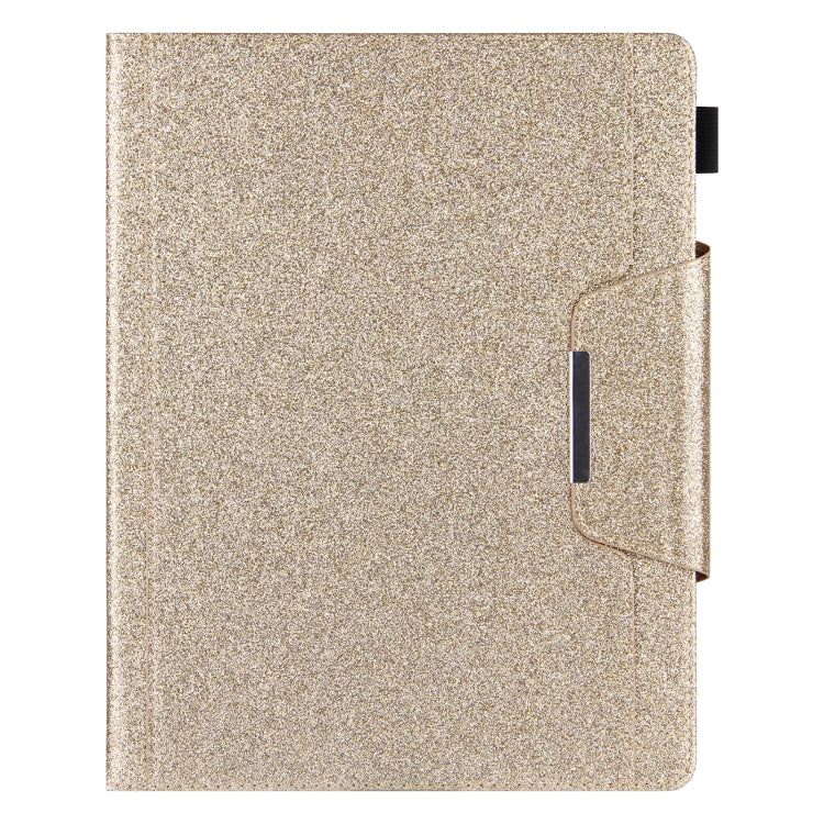 For iPad Pro 13 2024 Glitter Metal Buckle Leather Smart Tablet Case(Gold) - iPad Pro 13 2024 Cases by buy2fix | Online Shopping UK | buy2fix