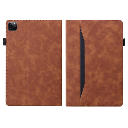 For iPad Pro 11 2025 / 2024 Splicing Shockproof Leather Tablet Case(Brown) by buy2fix