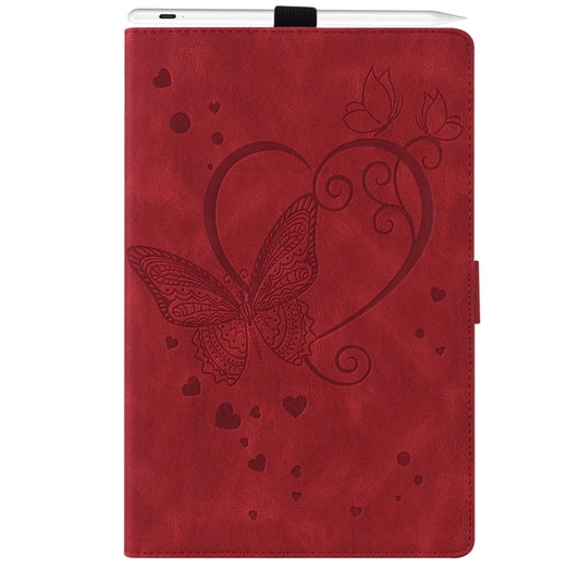 For iPad Pro 13 2025 / 2024 Love Butterfly Embossed Leather Tablet Case(Red) by buy2fix