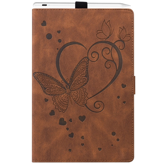For iPad Pro 13 2025 / 2024 Love Butterfly Embossed Leather Tablet Case(Brown) by buy2fix