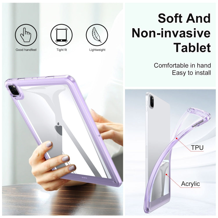 For iPad Pro 12.9 2022 / 2021 / 2020 Transparent Acrylic Tablet Case(Light Purple) - iPad Pro 12.9 (2022/2021) Cases by buy2fix | Online Shopping UK | buy2fix