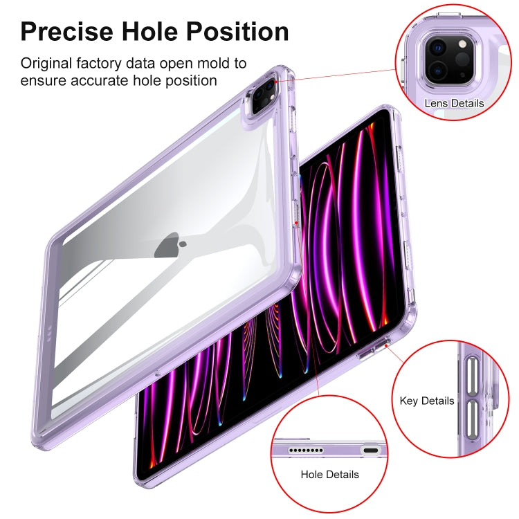 For iPad Pro 12.9 2022 / 2021 / 2020 Transparent Acrylic Tablet Case(Light Purple) - iPad Pro 12.9 (2022/2021) Cases by buy2fix | Online Shopping UK | buy2fix