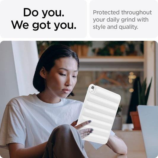 For iPad Air 11 2025 / 2024 Eiderdown Cushion Shockproof Tablet Case(White) by buy2fix