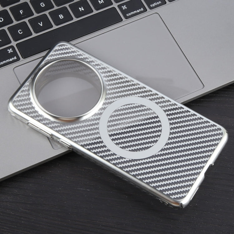 For Huawei Mate 60 Pro /60 Pro+ 6D Plated Carbon Fiber Clear Magsafe PC Phone Case(Starlight Silver) - Huawei Cases by buy2fix | Online Shopping UK | buy2fix
