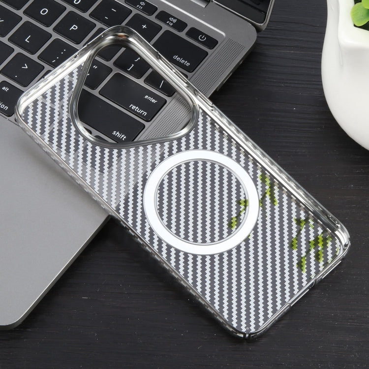 For Huawei Pura 70 Pro /70 Pro+ 6D Plated Carbon Fiber Clear Magsafe PC Phone Case(Titanium Grey) - Huawei Cases by buy2fix | Online Shopping UK | buy2fix