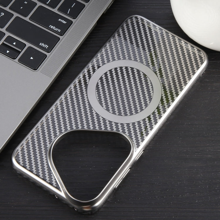 For Huawei Pura 70 Pro /70 Pro+ 6D Plated Carbon Fiber Clear Magsafe PC Phone Case(Titanium Grey) - Huawei Cases by buy2fix | Online Shopping UK | buy2fix