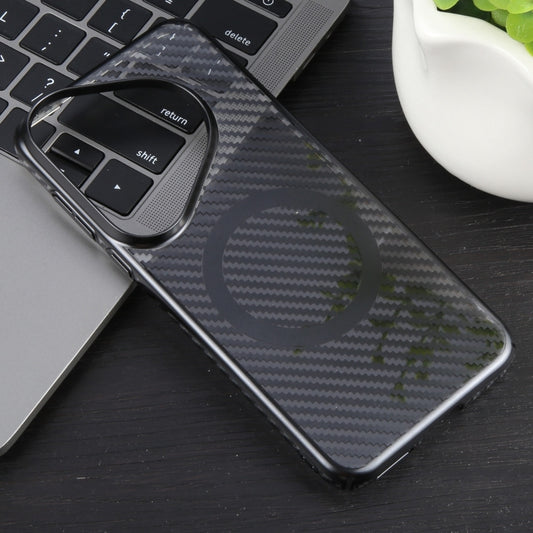 For Huawei Pura 70 Pro /70 Pro+ 6D Plated Carbon Fiber Clear Magsafe PC Phone Case(Starry Black) by buy2fix