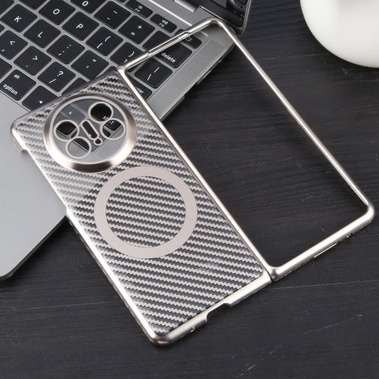 For Huawei Mate X5 6D Plated Carbon Fiber Clear Magsafe PC Phone Case(Titanium Grey) by buy2fix