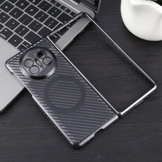 For Huawei Mate X5 6D Plated Carbon Fiber Clear Magsafe PC Phone Case(Starry Black) by buy2fix