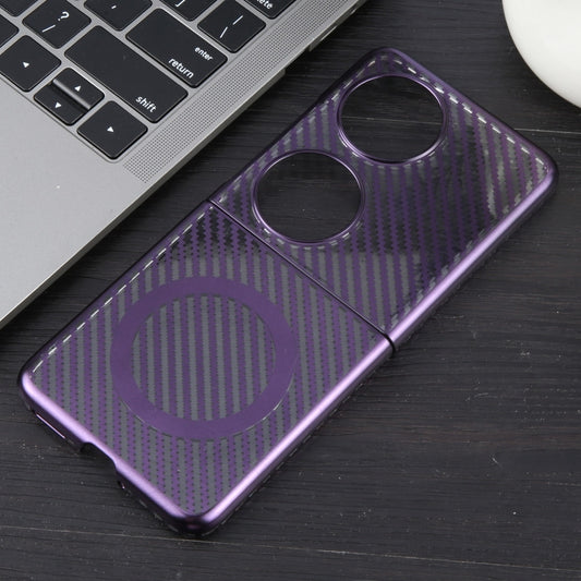 For Huawei Pocket 2 6D Plated Carbon Fiber Clear Magsafe PC Phone Case(Aurora Purple) by buy2fix
