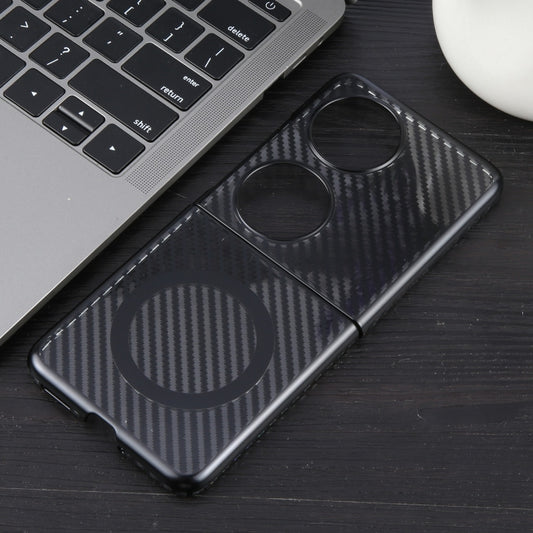 For Huawei Pocket 2 6D Plated Carbon Fiber Clear Magsafe PC Phone Case(Starry Black) by buy2fix