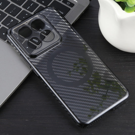 For Xiaomi 14 Pro 6D Plated Carbon Fiber Clear Magsafe PC Phone Case(Starry Black) by buy2fix