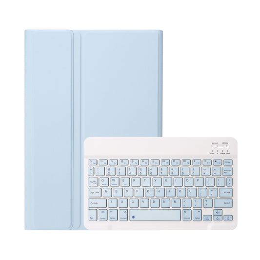 For iPad Pro 11 2024 A13B Lambskin Texture Bluetooth Touch Keyboard Leather Tablet Case with Pen Slot(Light Blue) by buy2fix