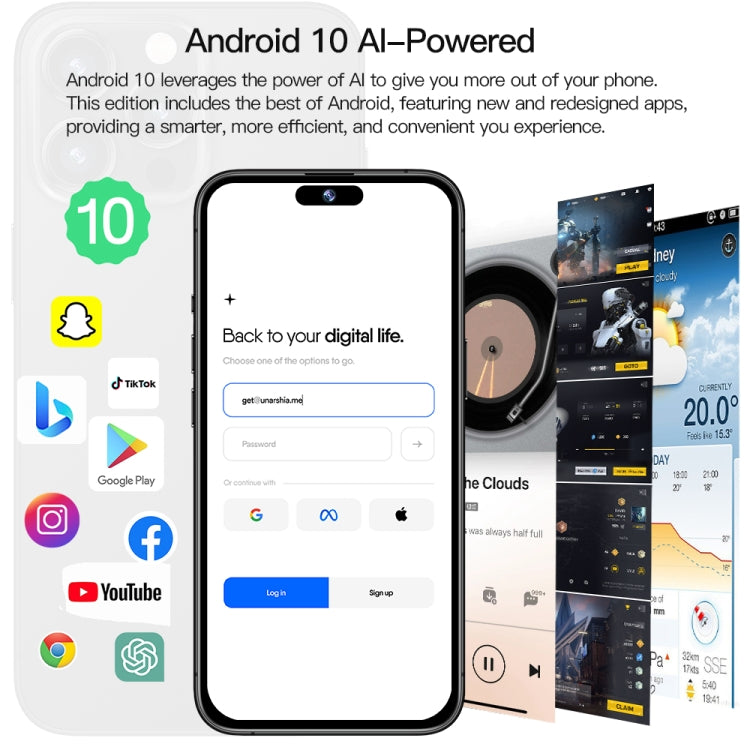 i15 Pro Max / Q5A, 6GB+128GB, 6.5 inch Screen, Face Identification, Android 10 MTK6762 Octa Core, OTG, NFC, Network: 4G, Dual SIM(Titanium White) - by buy2fix | Online Shopping UK | buy2fix