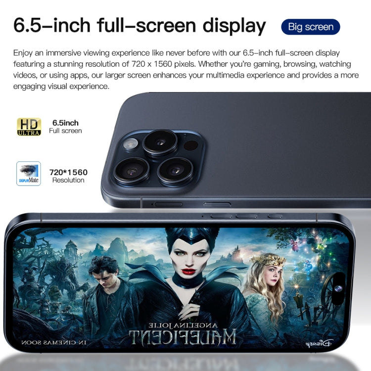 i15 Pro Max / Q5A, 6GB+128GB, 6.5 inch Screen, Face Identification, Android 10 MTK6762 Octa Core, OTG, NFC, Network: 4G, Dual SIM(Titanium White) - by buy2fix | Online Shopping UK | buy2fix