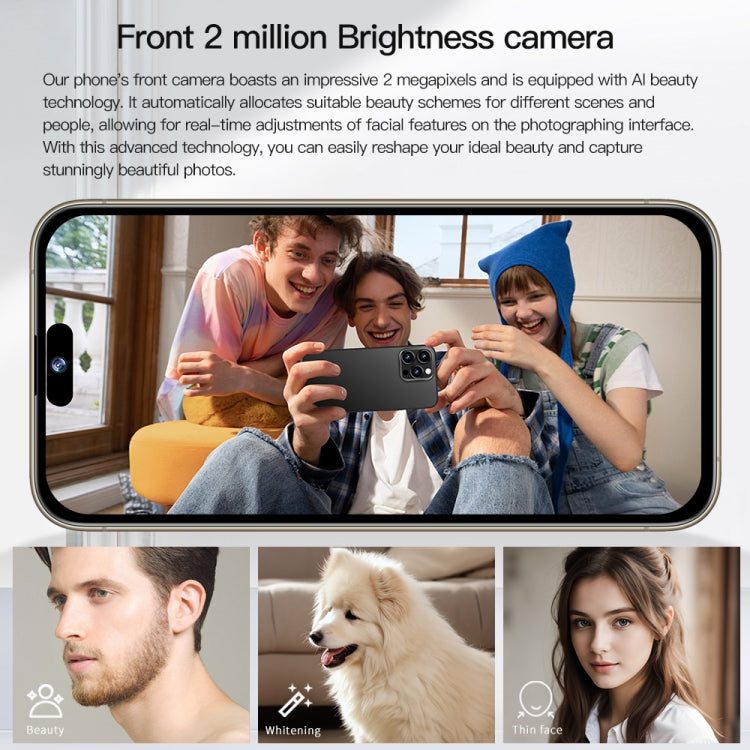i15 Pro Max / Q5A, 6GB+128GB, 6.5 inch Screen, Face Identification, Android 10 MTK6762 Octa Core, OTG, NFC, Network: 4G, Dual SIM(Titanium White) - by buy2fix | Online Shopping UK | buy2fix